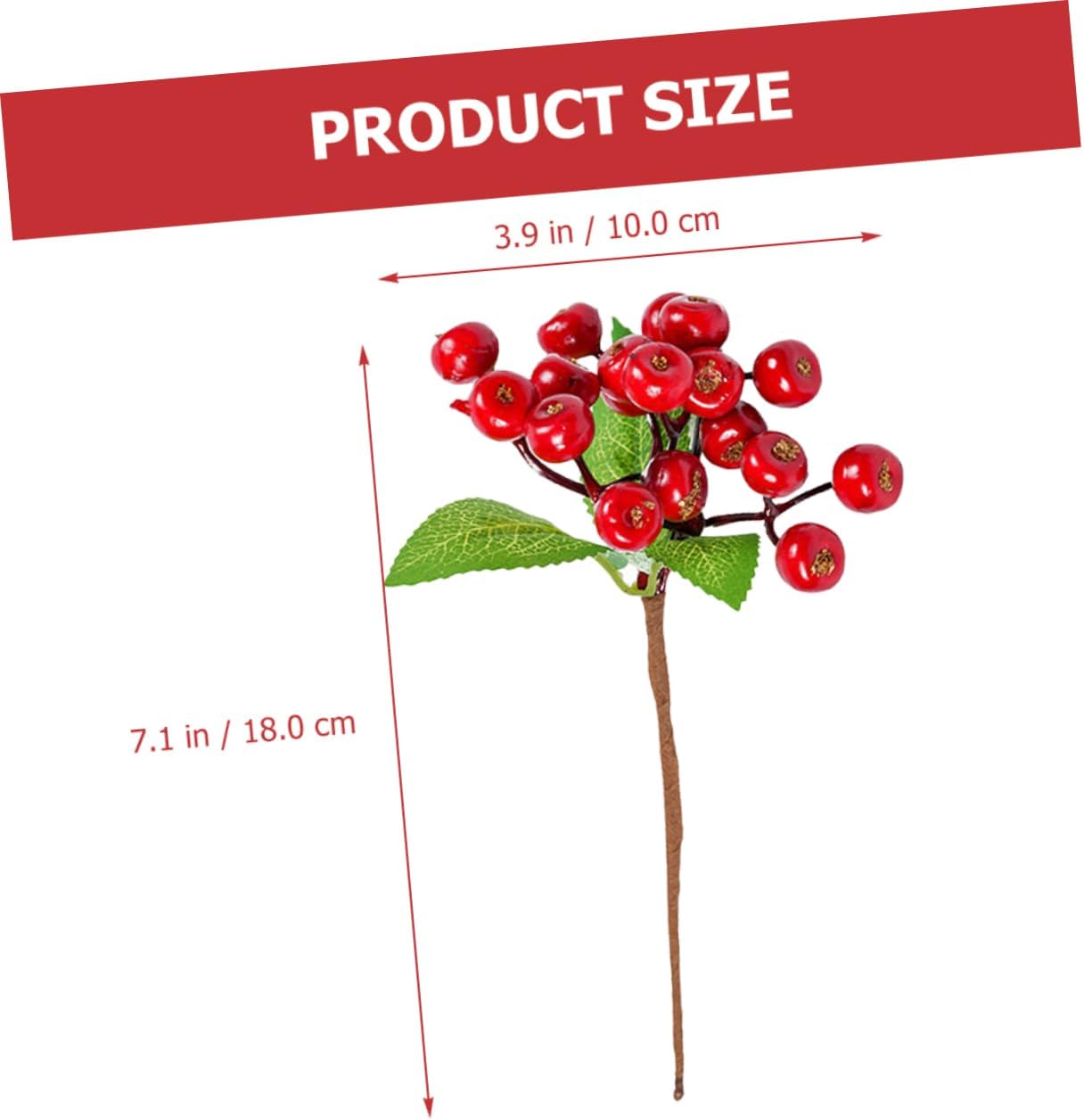 Abaodam 20 Pcs Red Berries Holly Berry Stems Red Berry Twig Winter Holiday Berry Stems Faux Pine Picks Christmas Berry Stems Christmas Berry Picks