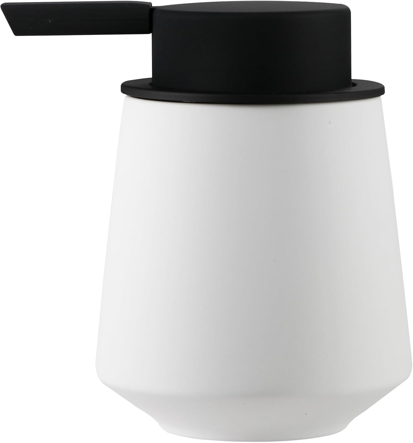 Dispensador de jabón espumoso, dispensador de jabón de manos de cerámica de 12 oz11.8 fl oz para baño, dispensador de jabón líquido pequeño blanco
