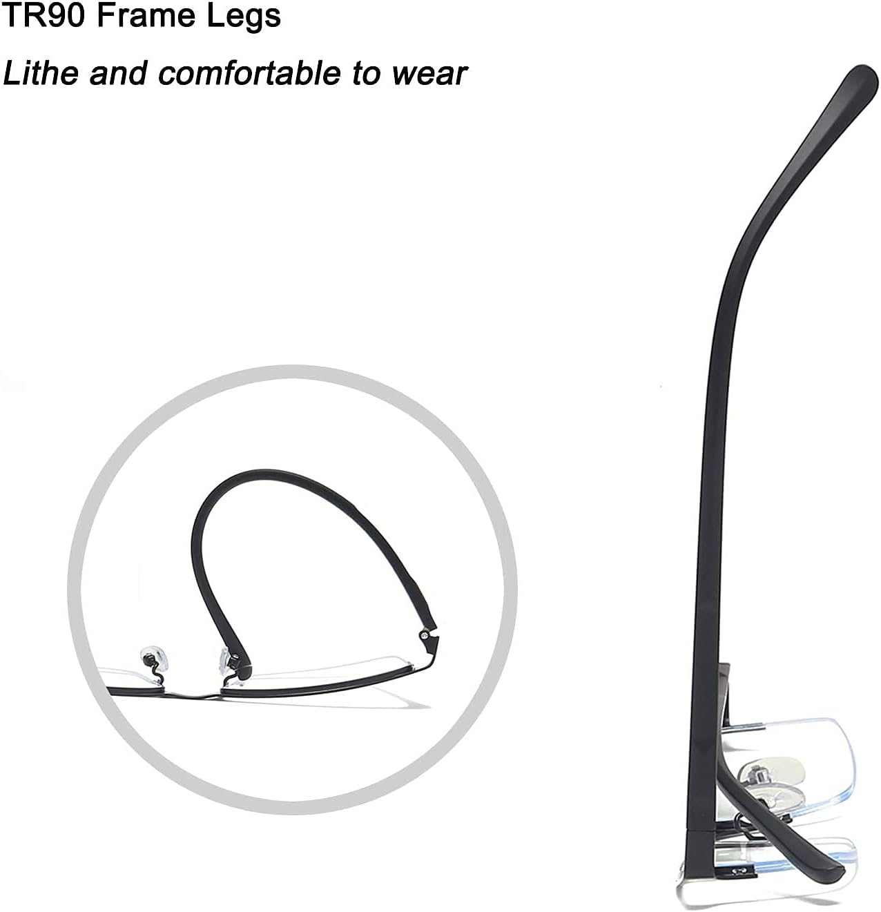 QECEPEI Gafas de luz azul anti Rectángulo Marcos de metal Semi-Rimless Computer Gaming Eye-glasses Lente clara Oro