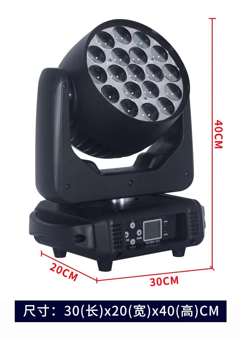 1 Flightcase para Led 19X15W Beam Zoom Wash RGBW 4in1 Cabeza Móvil Etapa Luz DMX Dj Bar Fiesta Boda Efecto (SIN Luz)