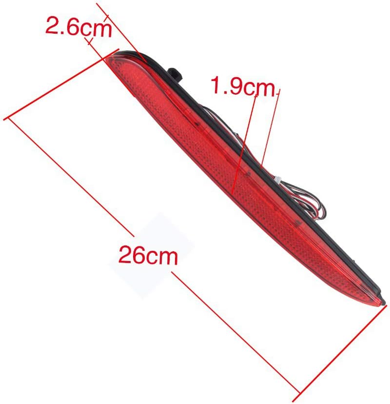 MASO 2 luces LED de paragolpes con lente roja, reflectores de freno trasero, luz antiniebla, compatible con Mazda 3M3 SedánHatchback 2011-2015