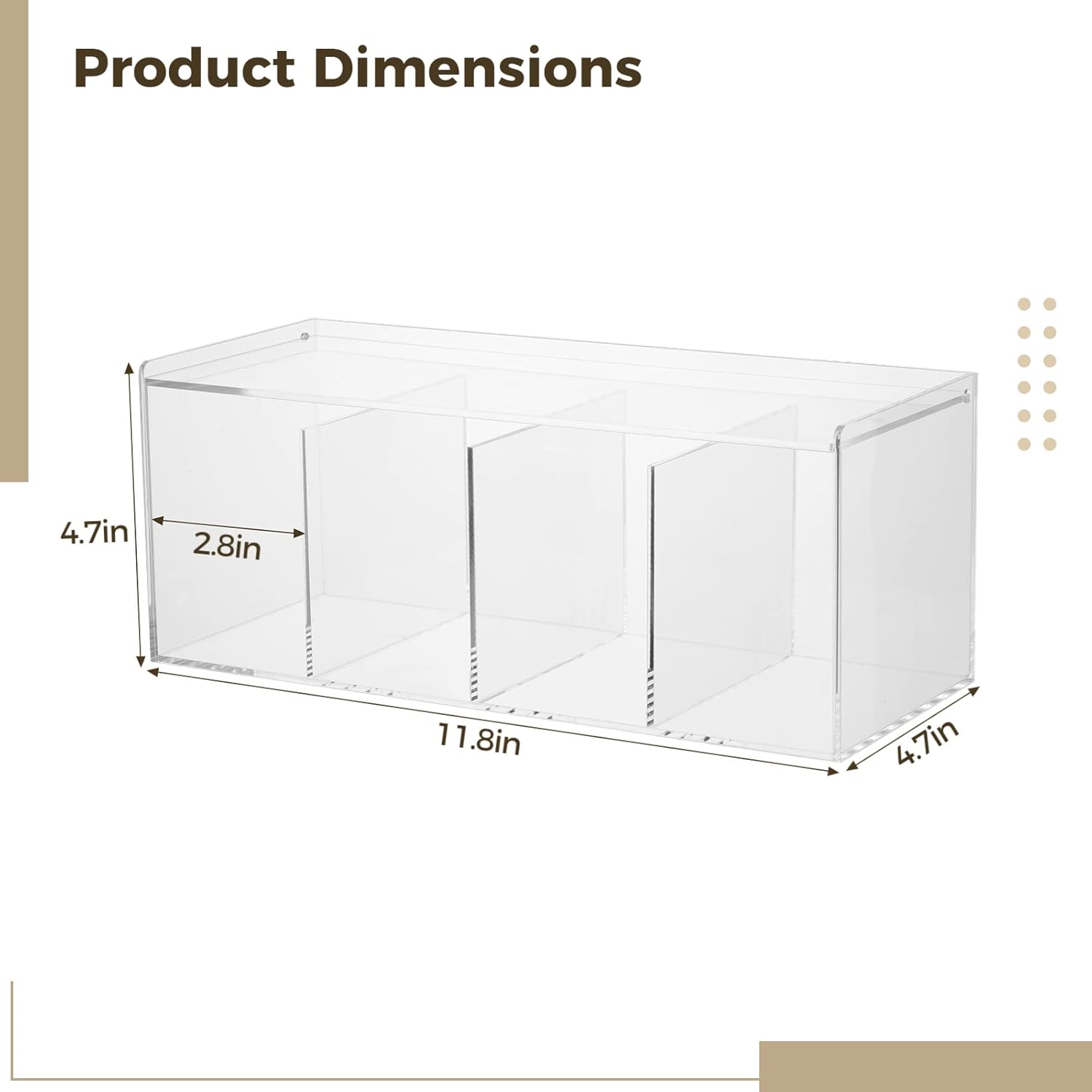 Varku Soporte acrílico para cápsulas de café, organizador de cápsulas de café de 4 compartimentos con tapa, estuche de almacenamiento transparente