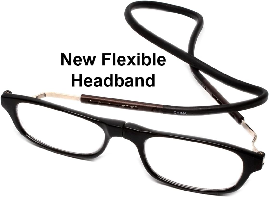 Calabria Lentes de lectura con puente magnético a presión para conectar al frente y lentes transparentes o azules para hombres y mujeres alrededor