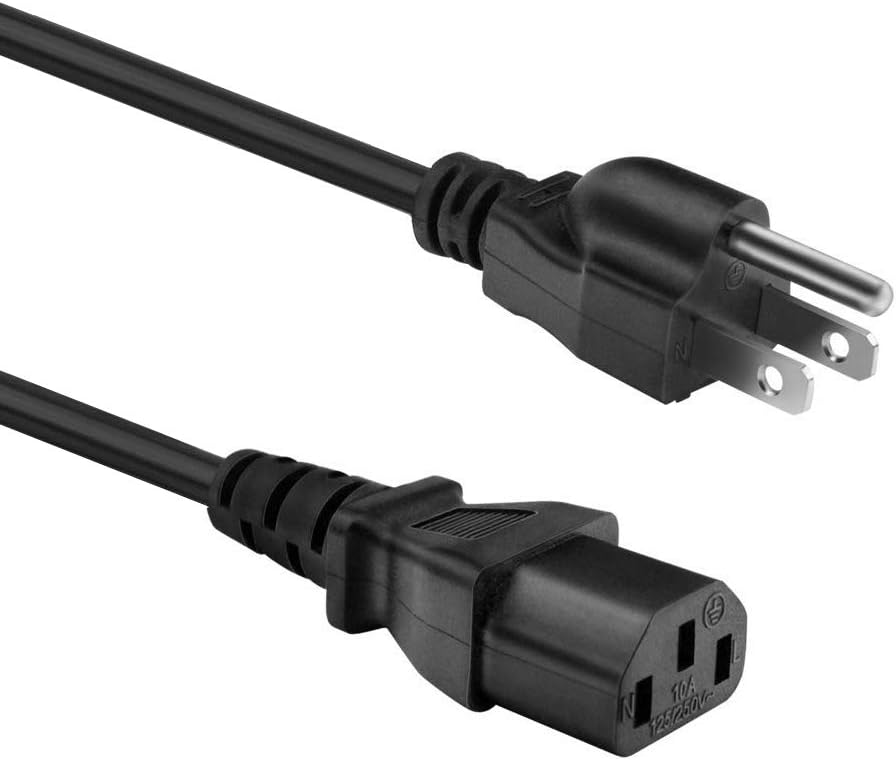 AC in Power Cord Cable Outlet Socket Plug Lead Compatible with Wasabi Mango UHD550 Real 4K HDMI 2.0 55″ LG AH-IPS DP 1.2 UHD 3840×2160 Monitor
