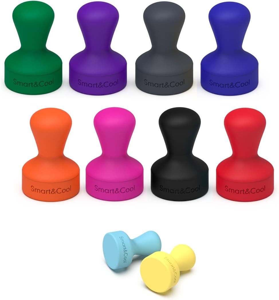 SMART&COOL Imanes de silicona para refrigerador, imanes antiarañazos, imanes de refrigerador, imanes de chincheta para refrigerador, pizarra blanca,