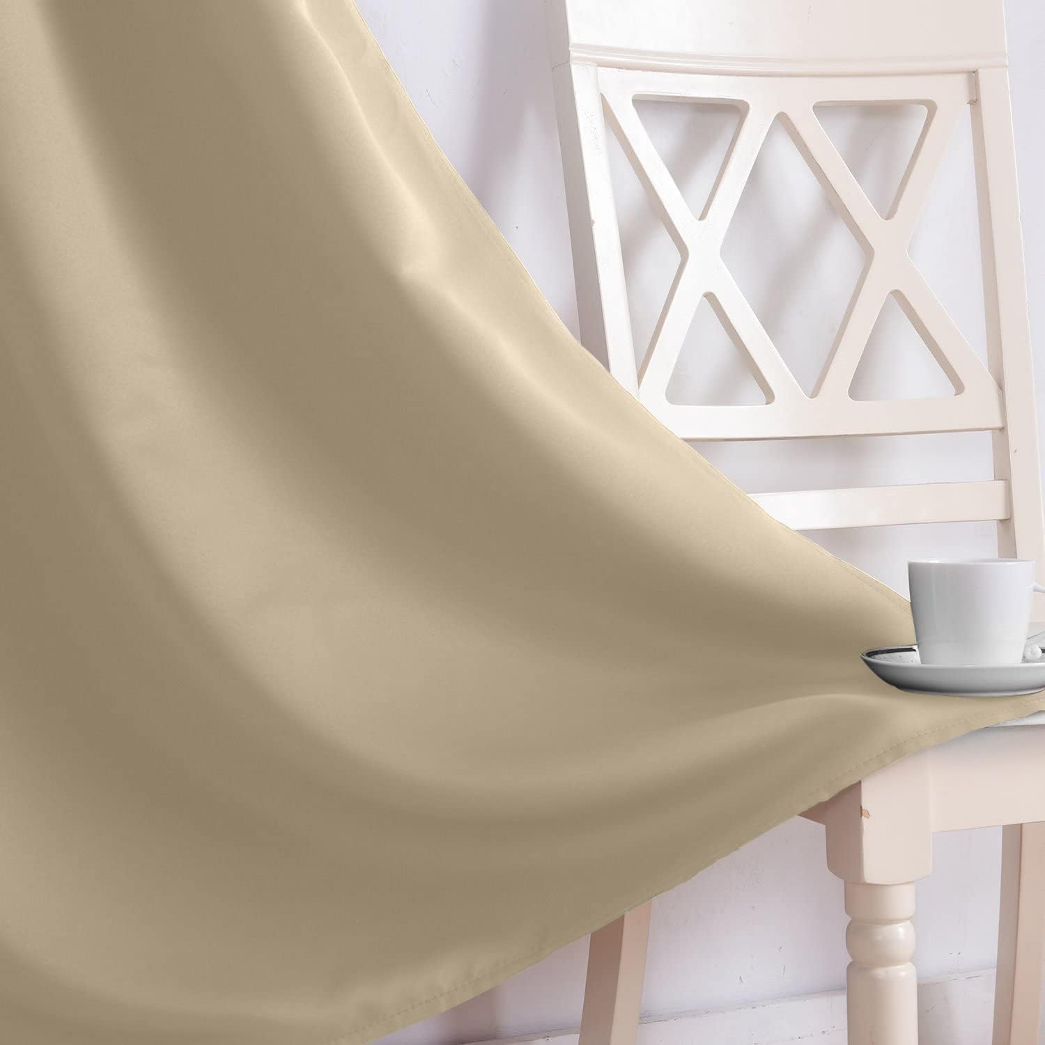 Magic Drapes Cortinas opacas plisadas con ganchos y alzapaños, para oscurecer la habitación, con aislamiento térmico para ventana, para dormitorio,