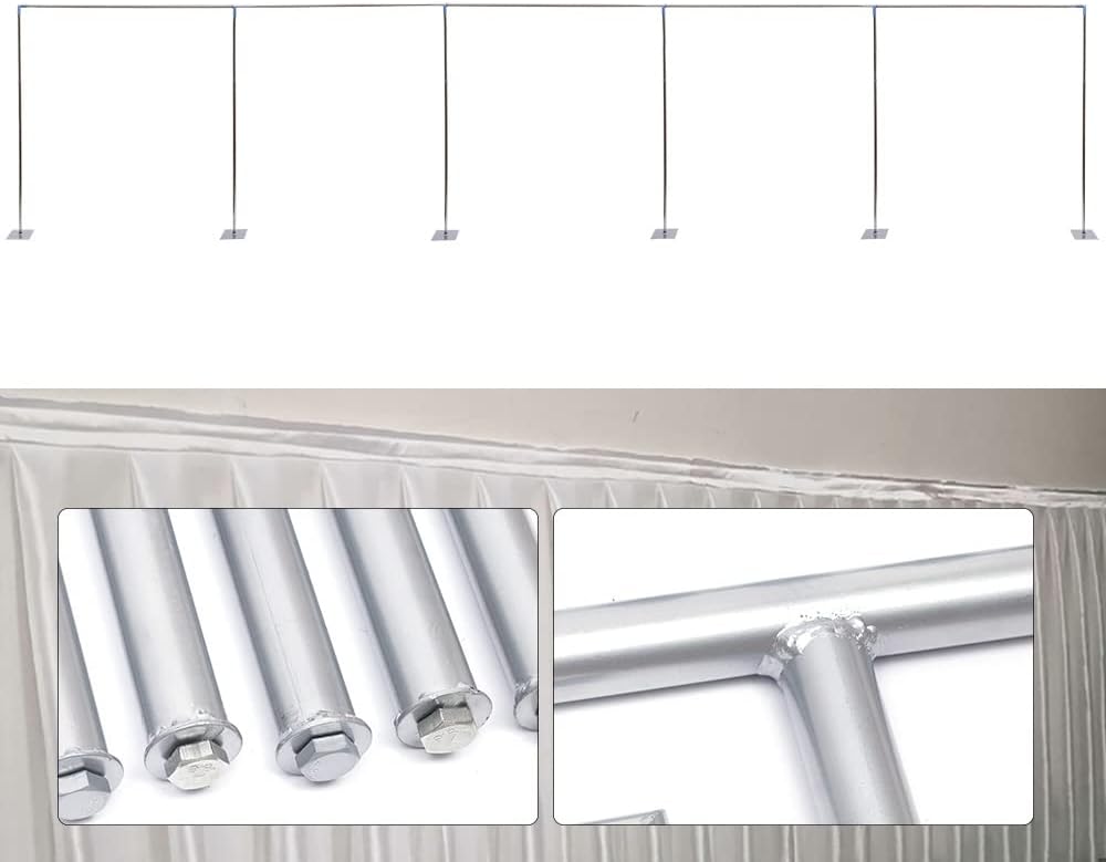 Soporte para telón de fondo de tubo de 10 x 50 pies, gran resistente, telón de fondo con base, telescópico, para bodas, fiestas, espectáculos de
