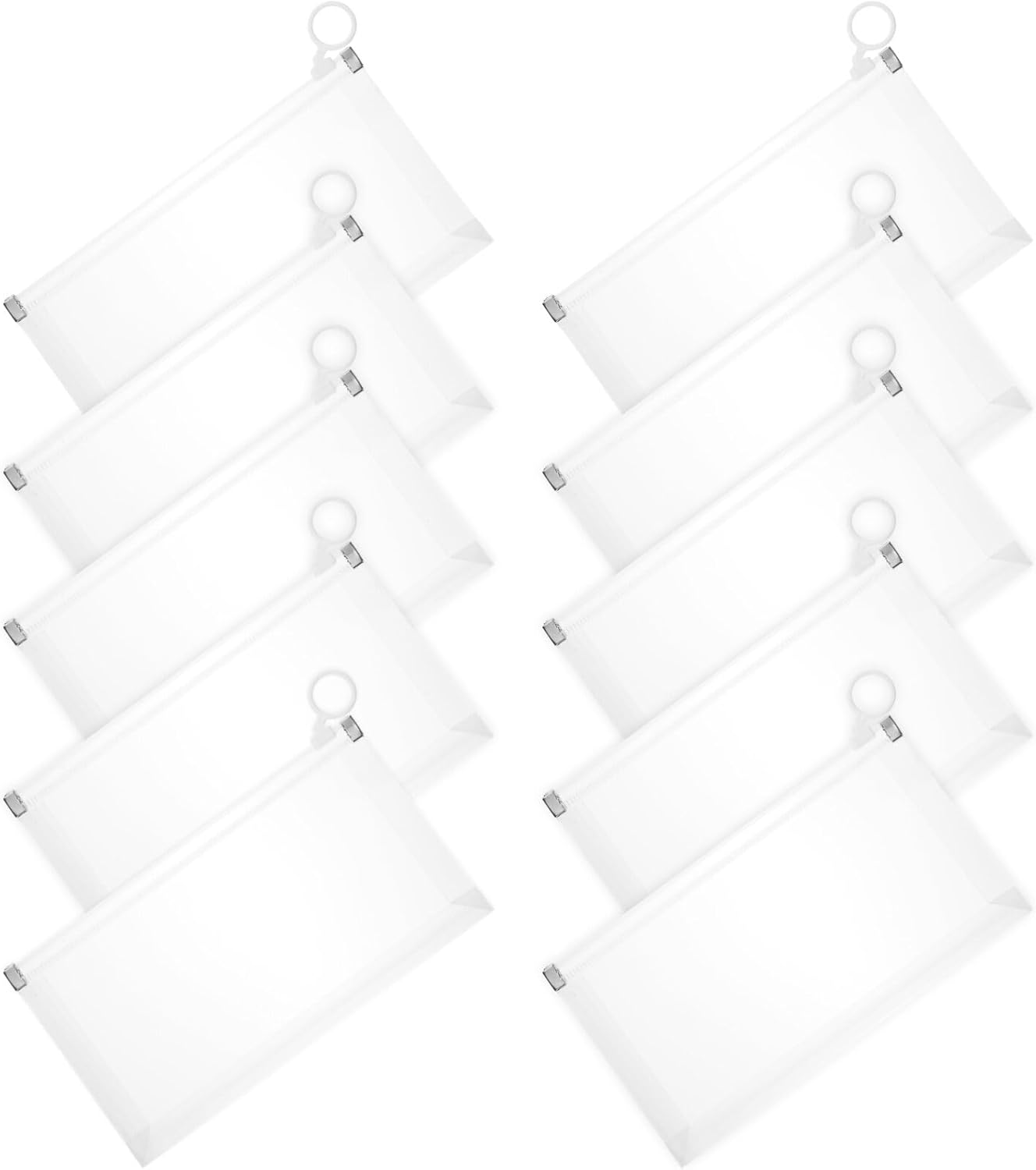 MAGICLULU 10 sobres de plástico transparente con cremallera B6, soporte para documentos, bolsa de almacenamiento de lápices, bolsa de papelería,