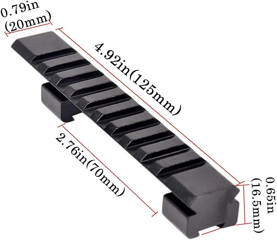 Adaptador de montaje elevador de riel Picatinny Weaver de cola de milano de 0.433 in a 0.787 in para alcance de rifle de pistola de aire