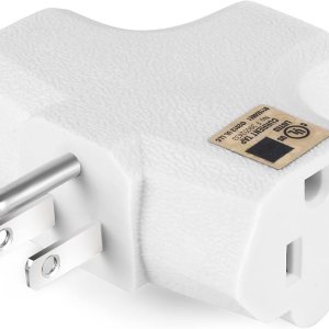 Adaptador de pared de 3 tomacorrientes en forma de T, extensor de enchufe de 3 clavijas con conexión a tierra, 125 V 1875 W, enchufe de pared Adaptador de pared de 3 tomacorrientes en forma de T, extensor de enchufe de 3 clavijas con conexión a tierra, 125 V 1875 W, enchufe de pared