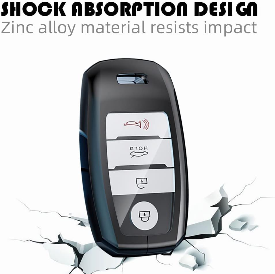 ontto Funda para llavero Kia, diseño de carbono, para accesorios Forte Koup Optima Rio, funda de metal para llaves de Sedona Sorento sin llave,