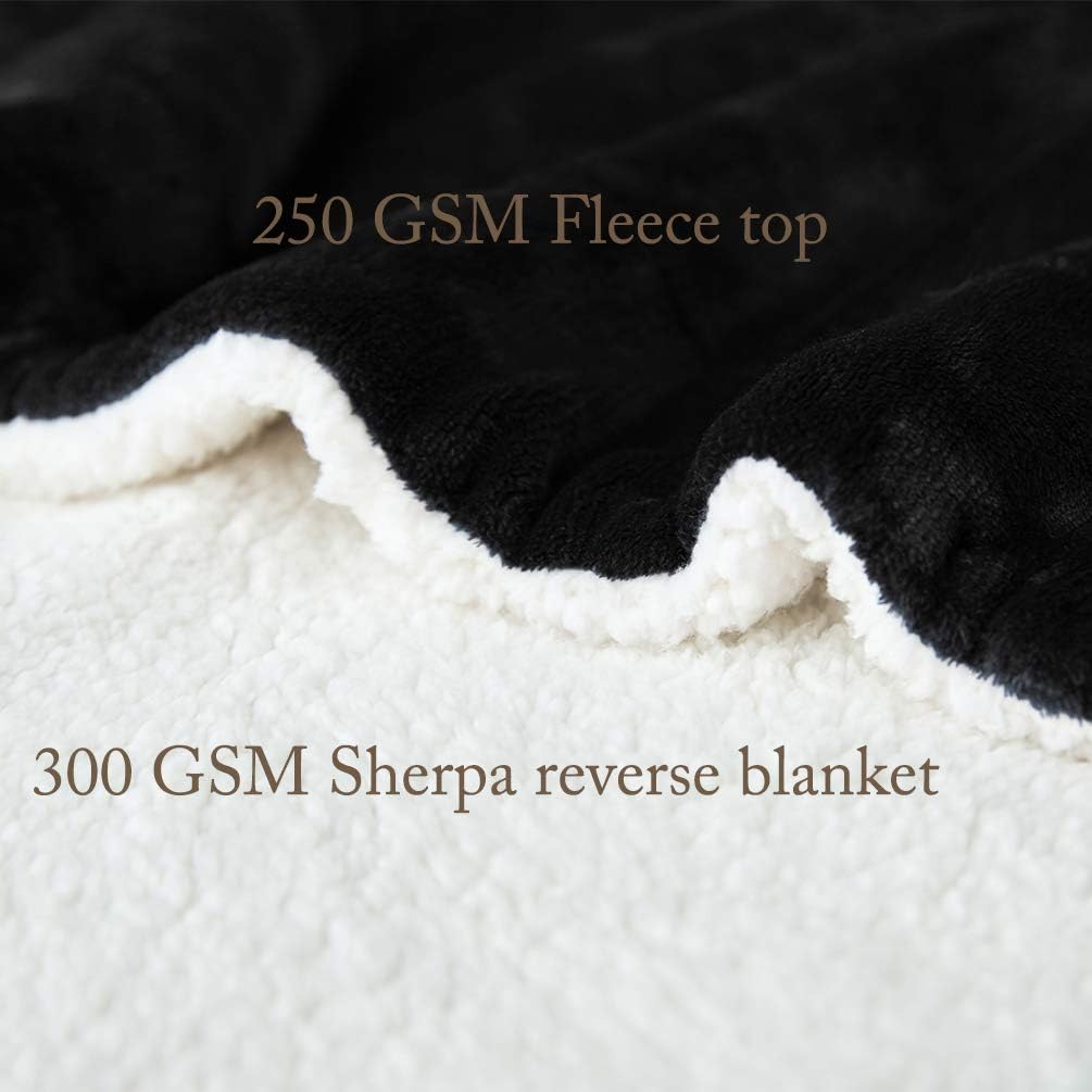 LBRO2M Manta de cama de forro polar sherpa, tamaño individual, súper suave, afelpada, cálida, acogedora, de microfibra esponjosa, manta reversible