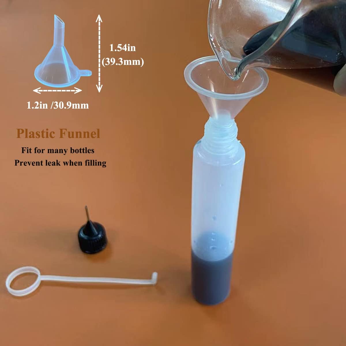 XIAONAN 30 botellas aplicadoras de punta de precisión de 1 onza (1.0 fl oz), botella exprimible con punta de aguja para pintar manualidades y