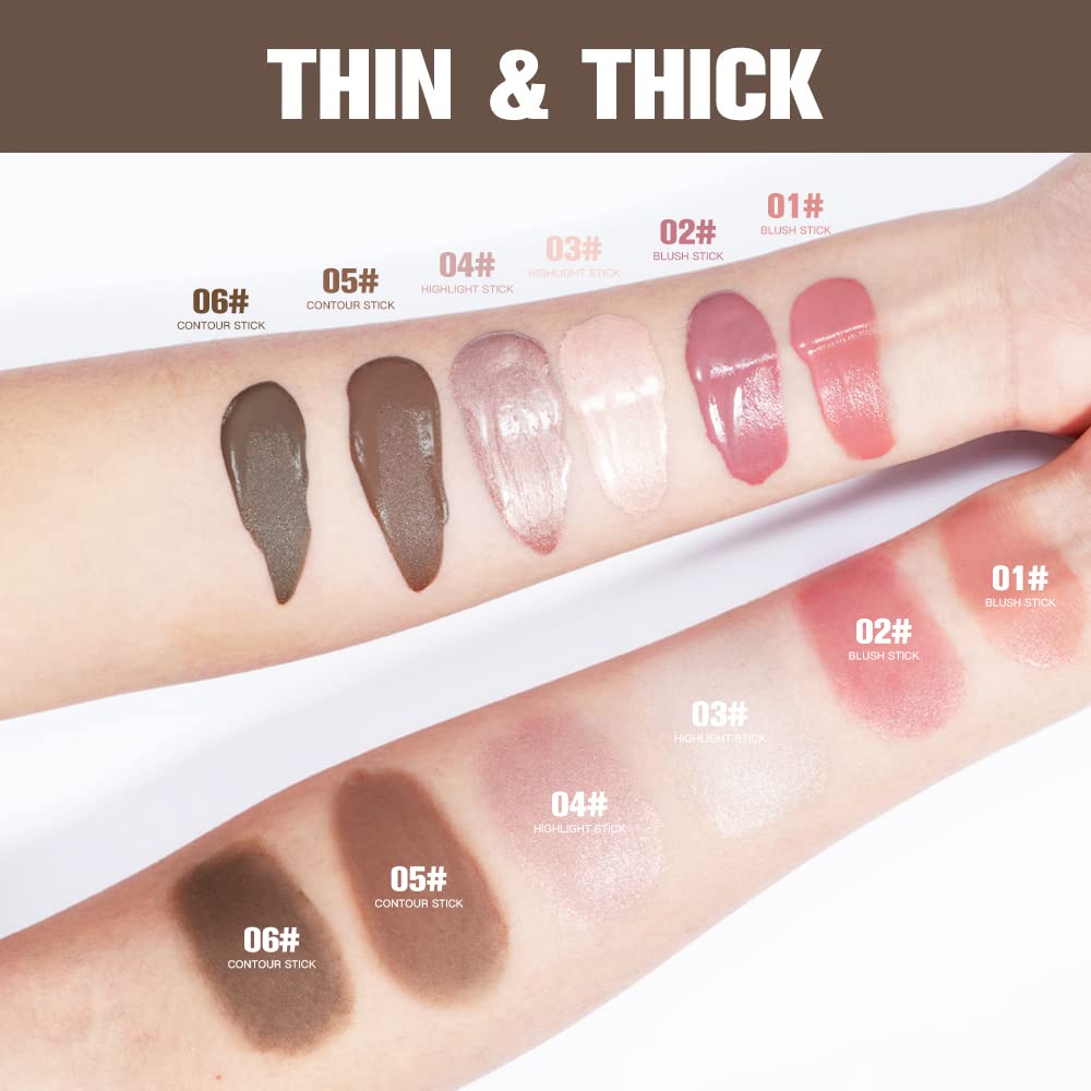 YU KUI LX Lápiz de belleza líquido resaltador, maquillaje iluminador, varita iluminadora, barra de belleza líquida con aplicador de cojín para