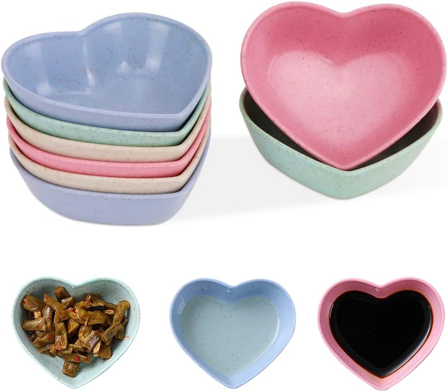 Paquete de 8 platos para salsa, platos de salsa de soja, mini platos multicolores para condimentos