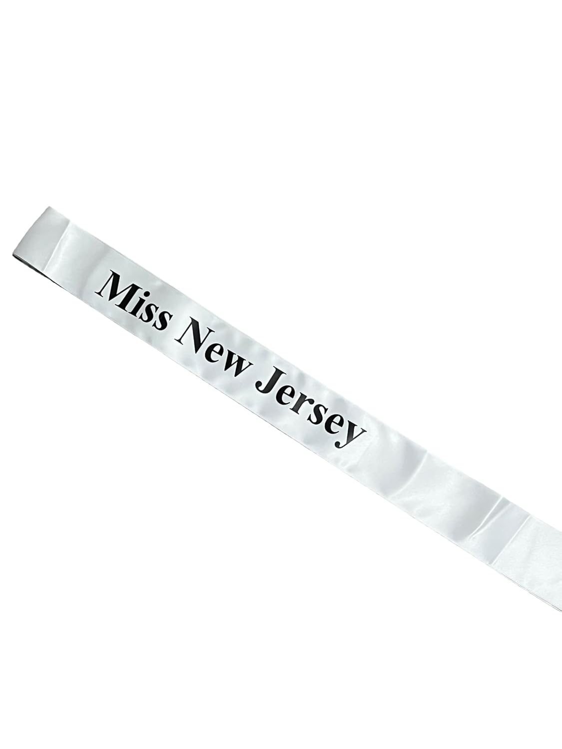 Rock Your Ribbon This Halloween with our Novelty Miss New Jersey cross body pageant sash with adjustable pin, One side fits most including children,