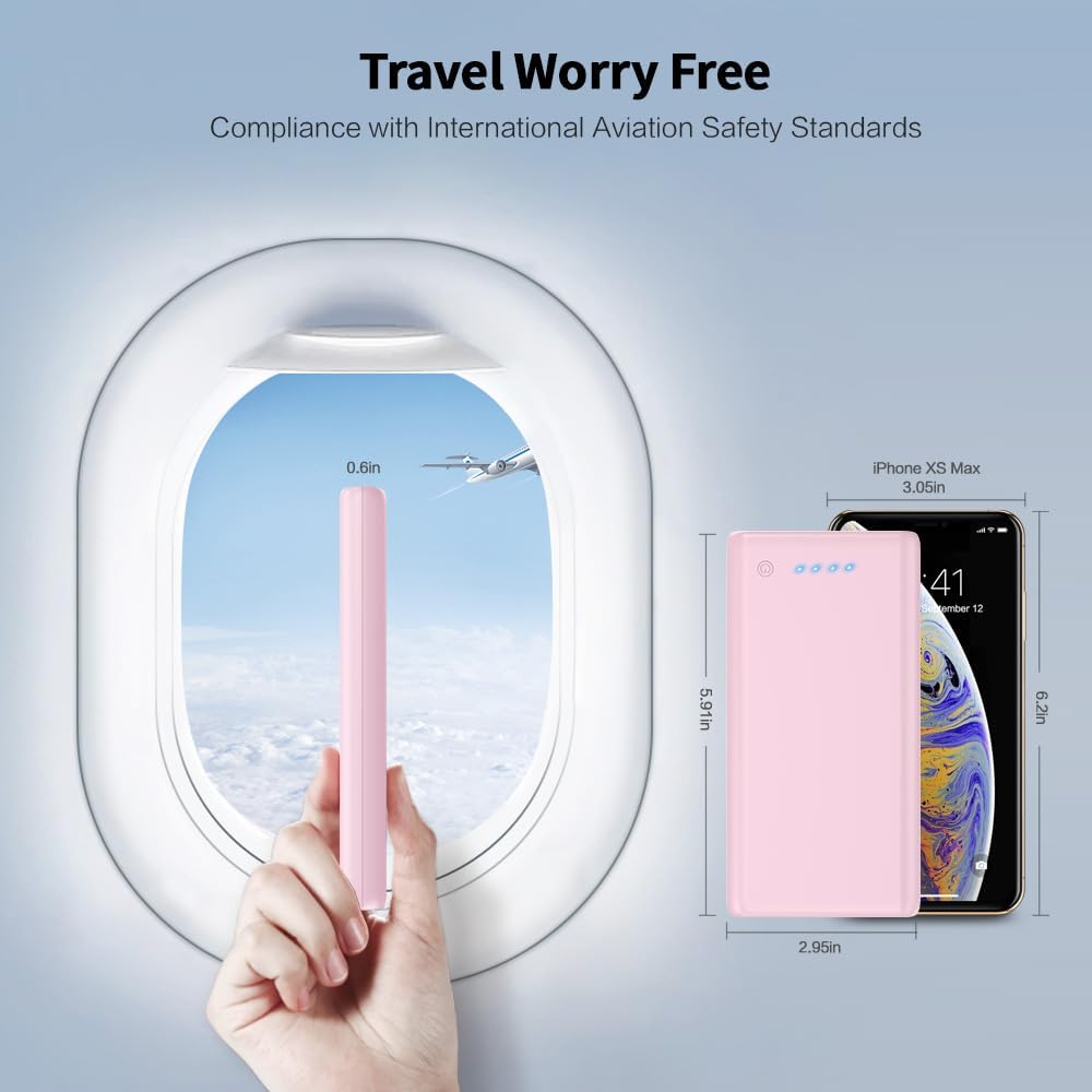Cargador portátil de 26800 mAh, batería externa para teléfono celular de alta capacidad, 2 salidas USB, carga de alta velocidad, compatible con