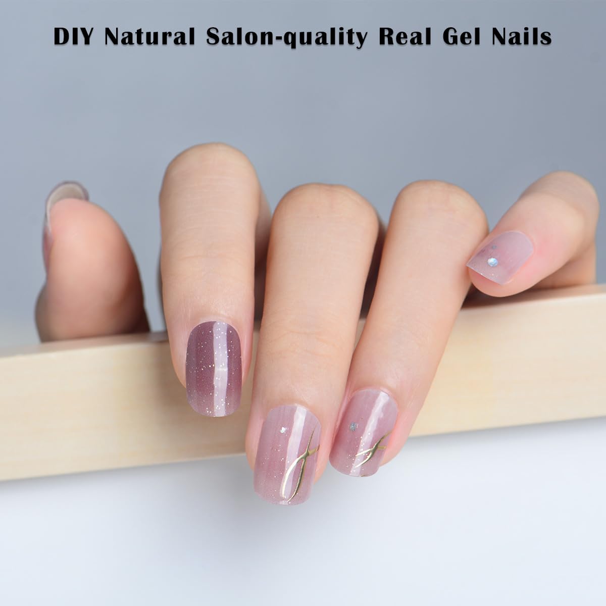 Tiras de esmalte de uñas de calidad de salón, 24 unidades, calcomanías de uñas de larga duración, no necesita luz UV, tiras de uñas de gel para
