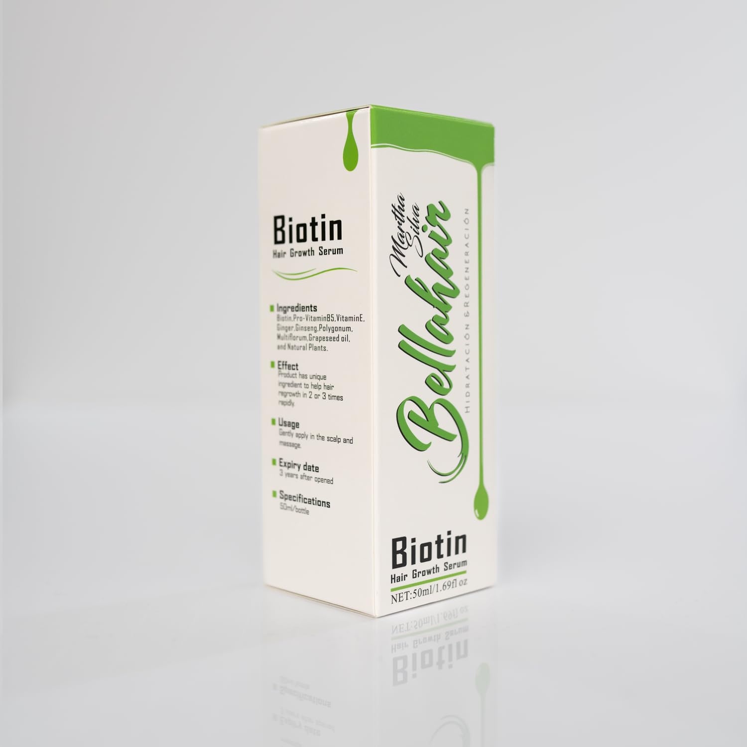 BellaHair  Suero avanzado para el crecimiento del cabello para hombres y mujeres, fórmula potente para un cabello más grueso, más fuerte y