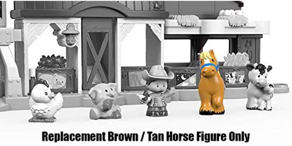 Pieza de repuesto para Little People Animal Friends Caring Farm – DWC31 y CHJ51  Figura de repuesto de caballo marrón bronceado