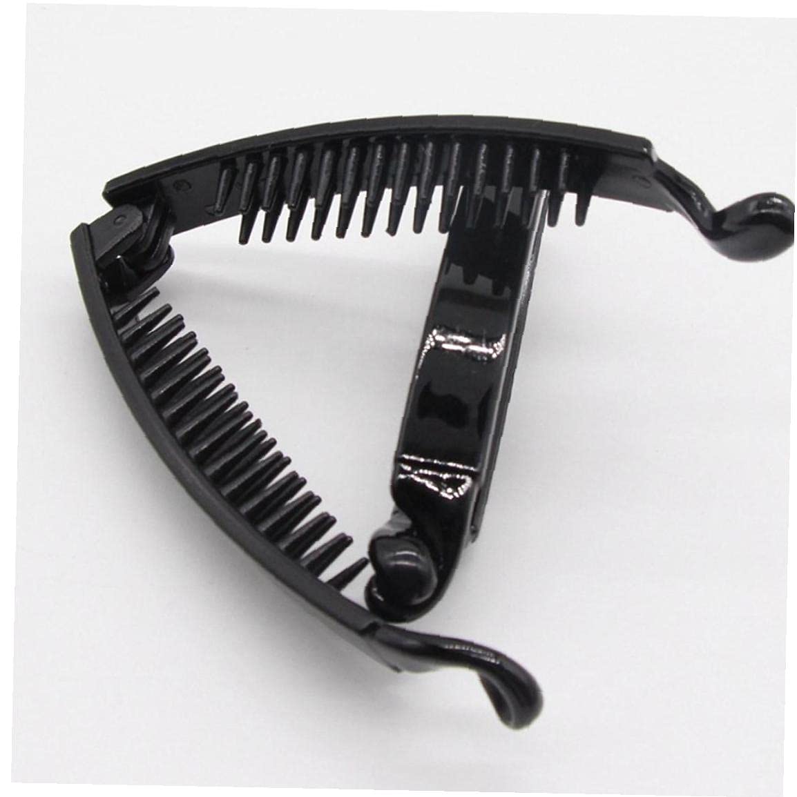 2 horquillas de plátano para mujer, pinzas de plástico para el cabello de plástico con ondas negras, accesorios para el cabello para dama