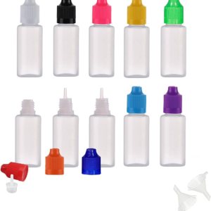 SmaUnicorn 10 botellas de gotero de líquido exprimibles vacías de LDPE de 0.3 fl oz (0.3 onzas), recipiente con gotero líquido para ojos con tapas SmaUnicorn 10 botellas de gotero de líquido exprimibles vacías de LDPE de 0.3 fl oz (0.3 onzas), recipiente con gotero líquido para ojos con tapas