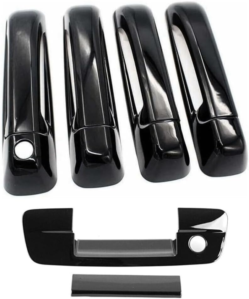 Manija de puerta, se adapta a la manija 4Dr negro brillante + portón trasero con cubiertas KH de plástico ABS, fácil de instalar y duradero, enviado