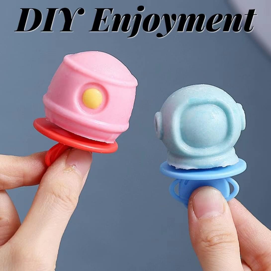 Space Astronauts – Juego de 6 moldes de silicona para hacer paletas de helados, moldes de helado congelados, accesorios de cocina, fácil liberación,