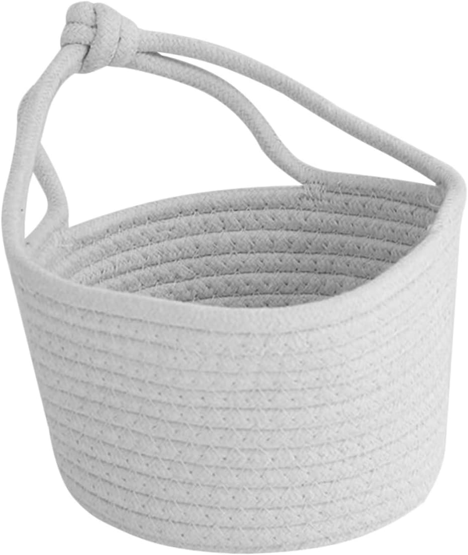 Toyvian Cesta de cosas, 2 unidades, cesta de almacenamiento blanca, canasta tejida para plantas, cestas de almacenamiento de algodón, accesorios