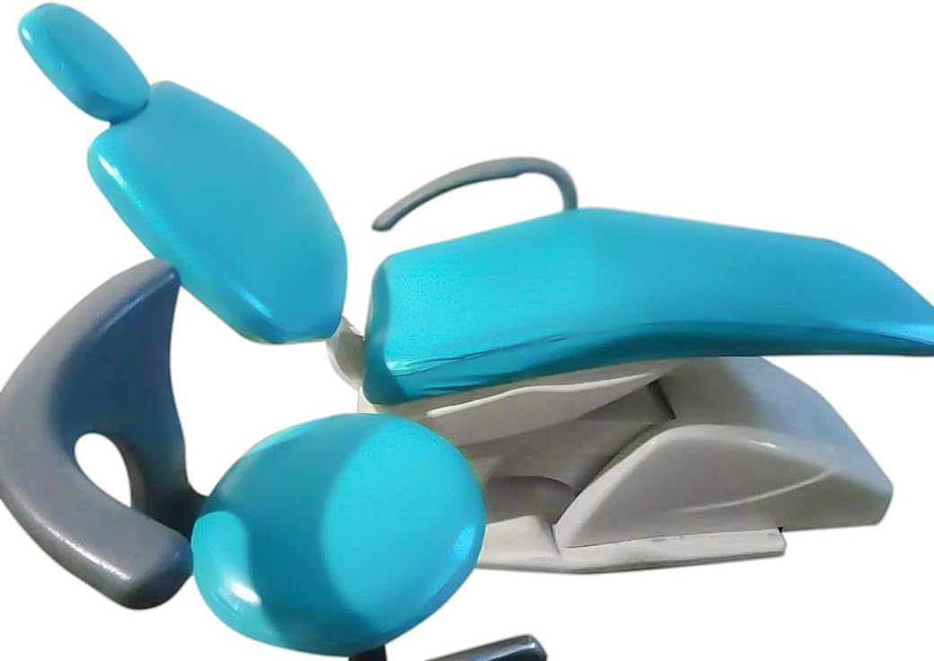 Juego de 4 fundas protectoras completas para sillas dentales, seda de leche avanzada + TPU + película compuesta impermeable (tamaño grande, azul)