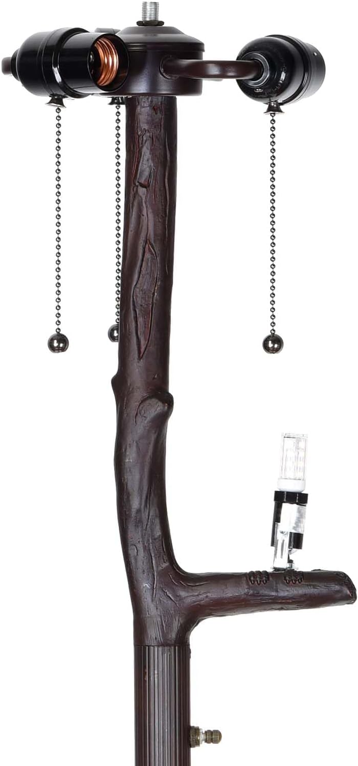 Bieye L10882 Ravens Sitting on Bare Tree Branch Against Full Moon Lámpara de pie estilo Tiffany con luz nocturna Raven doble iluminada para