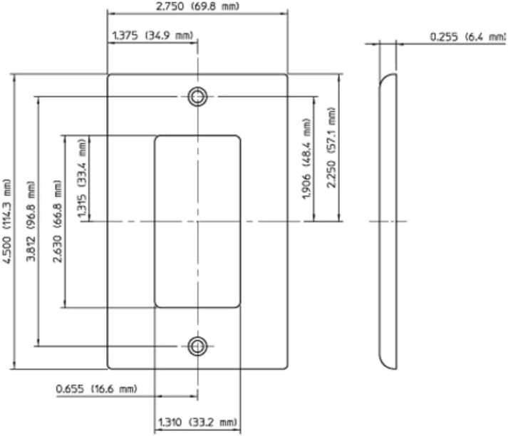 Leviton 80401-I – Placa decorativa GFCI para pared, tamaño estándar, con 1 ventana, termoestable, montaje para dispositivo, color marfil