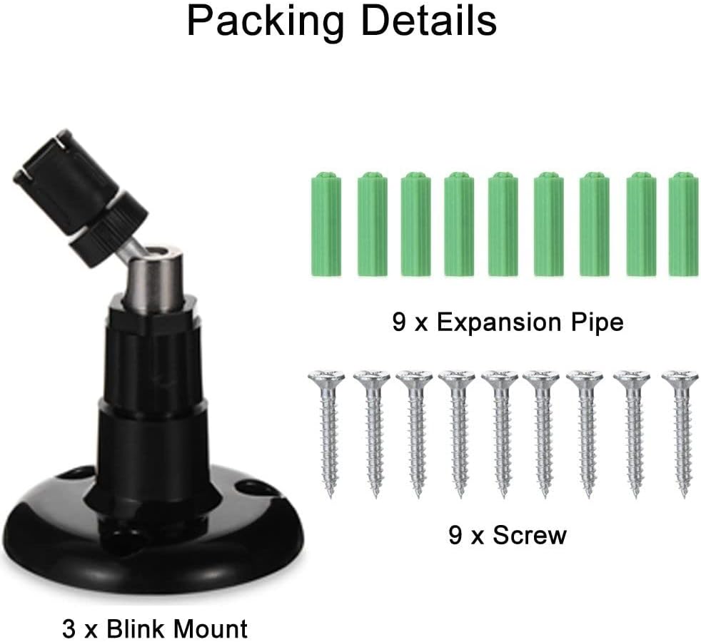 3 piezas para soporte de cámara Blink para exteriores, soporte de pared ajustable de 360 grados, resistente para Blink XT2 accesorios de sistema de