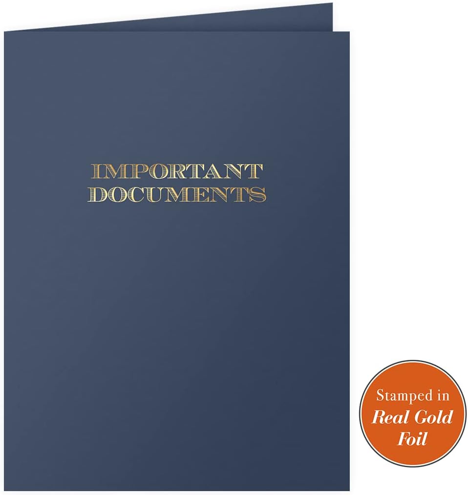 25 unidades, color azul, carpetas de bolsillo para documentos importantes, estampado de lámina de golf, para uso profesional (9 x 12)