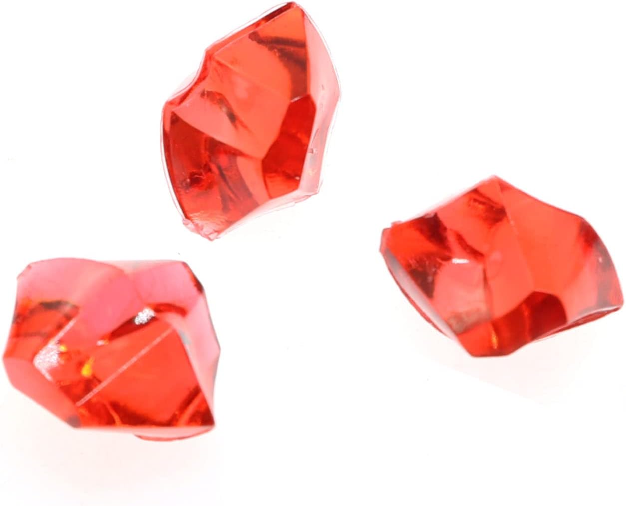 Cubo de hielo falso, 100 piezas de diamantes rojos transparentes irregulares de cristal de roca de hielo para decoración del hogar, fiesta, boda,