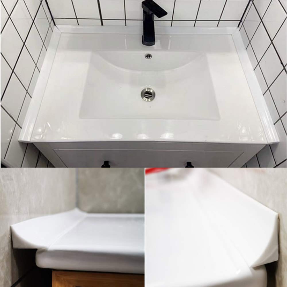 Protector de agua de 118 pulgadas para fregadero de cocina, protector de salpicaduras de goma de silicona, tira de retención de agua de esquina para