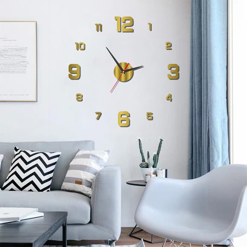 Reloj de pared silencioso de acrílico sin marco 3D con esfera luminosa para sala de estar, oficina, dormitorio, decoración moderna de la casa,