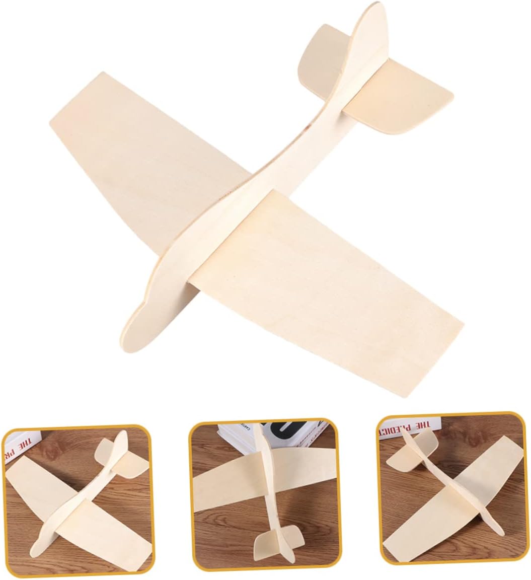NOLITOY 10 Uds. de madera en blanco aviones de papel aviones montar avión decoración fiesta avión modelo avión juguetes madera juguete volador