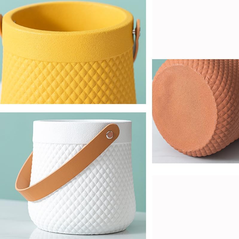 Macetas de cerámica de 5 pulgadas, maceta colgante pequeña (gris) – Macetas de interior para plantas, flores, cactus, suculentas, decoración de