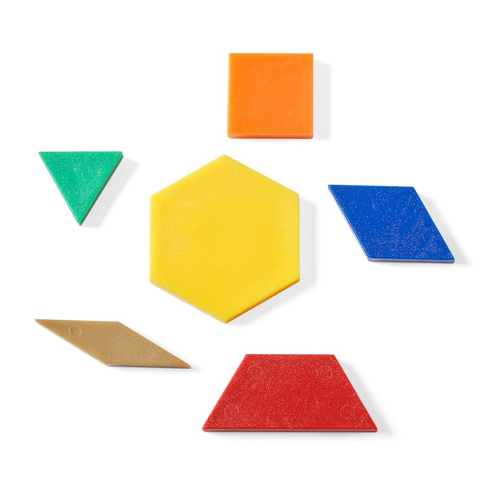 hand2mind Bloques de patrones de plástico, formas geométricas para niños, juego de patrones, bloques de patrones para niños pequeños, formas de