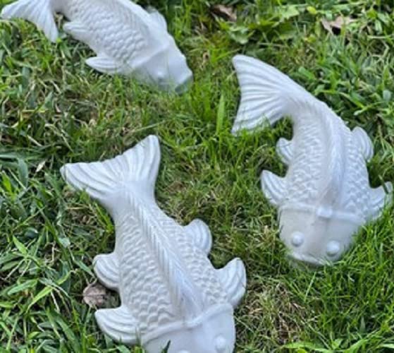 Molde de cemento 3D para peces, 3 piezas, plástico ABS de 0.079 in, moldes de plástico para hormigón, molde de acuario, moldes de cemento para