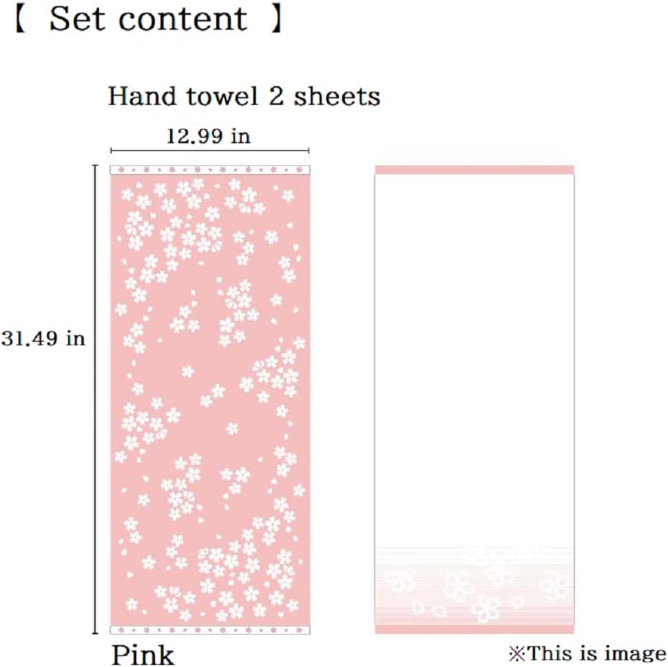 Imabari Towel Toalla de mano rosa de gasa suave con certificado de marca de cerezo y pelo, juego de 2 sábanas que viene con toalla de microfibra