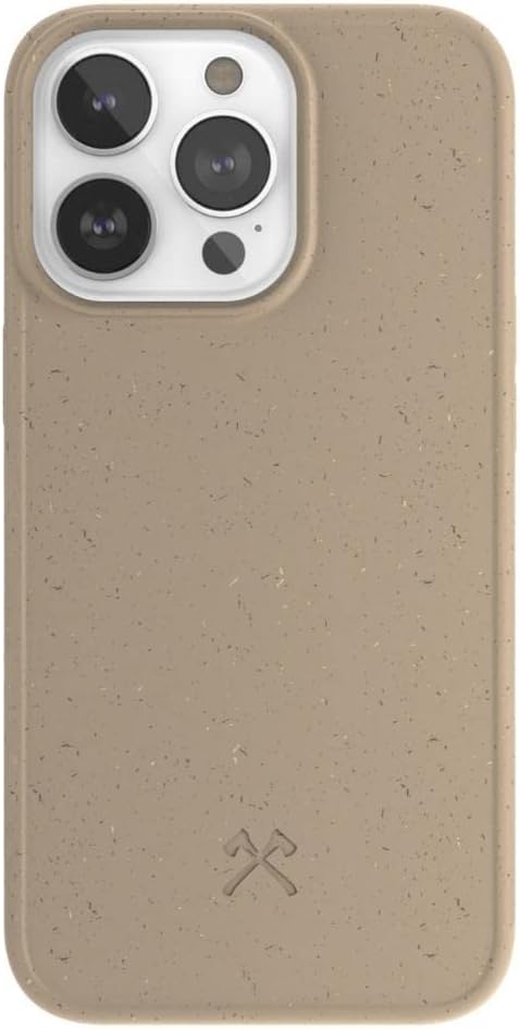 WOODCESSORIES – Funda de teléfono compatible con iPhone 13 Pro Beige – Ecológica, hecha de plantas