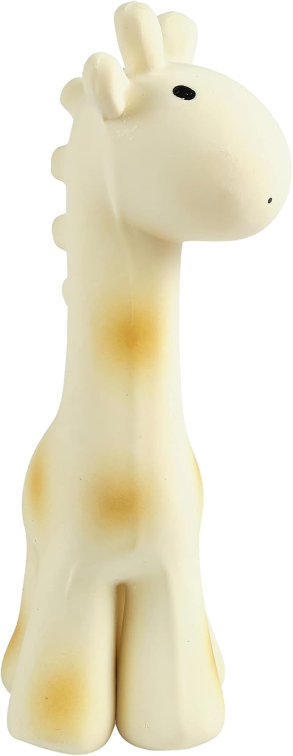 Tikiri Toys – Sonajero de jirafa de goma, mordedor y juguete de baño, caucho natural orgánico, a partir de 6 meses