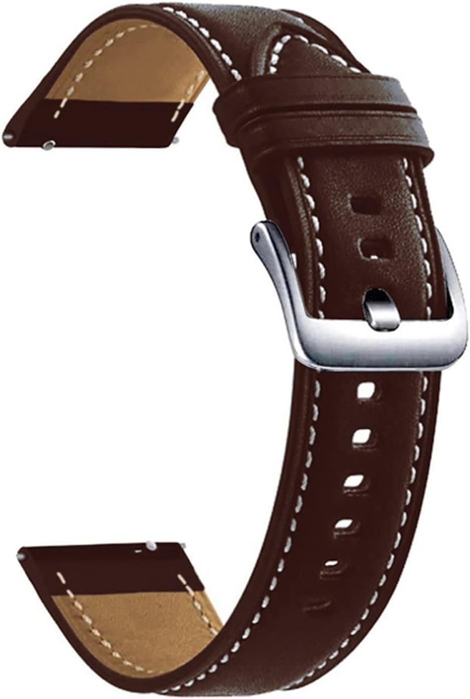 GANYUU Correa de cuero de 22 de 0.787in para Samsung Galaxy Watch 3 41 de 1.772in y 1.654in para Huawei Watch 3 GT2 de 1.811in Pro (color marrón,