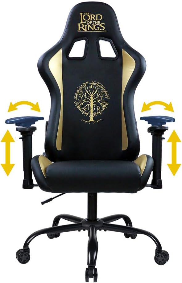 SUBSONIC Lord of The Ring – Silla ergonómica oficial para jugadores, respaldo y reposabrazos ajustables, silla de juegos para adolescentes y