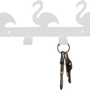 Dependable Industries inc. Essentials Soporte para llaves multiusos de 4 ganchos para montaje en pared, cisnes blancos Dependable Industries inc. Essentials Soporte para llaves multiusos de 4 ganchos para montaje en pared, cisnes blancos