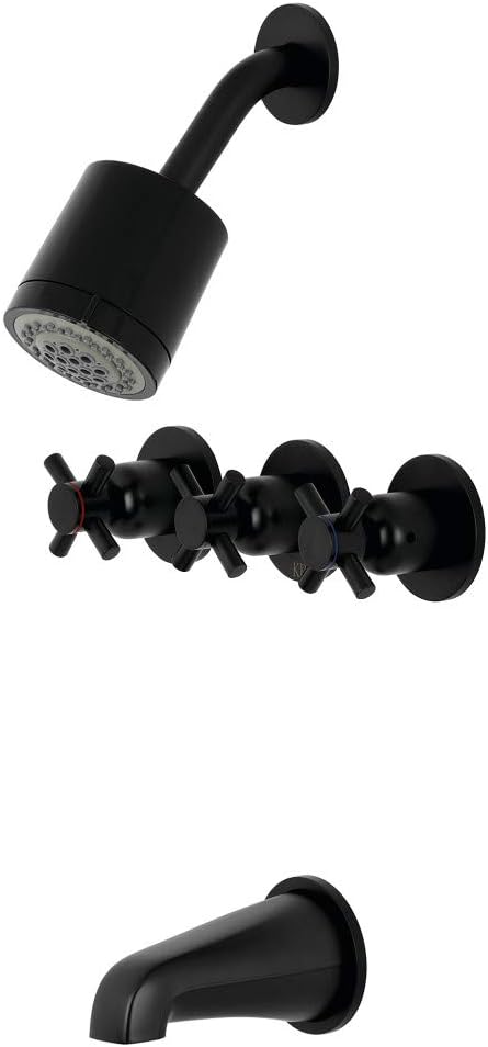 Kingston Brass KBX8130DX Concord – Grifo para bañera y ducha, color negro mate, 7.13 x 10.56 x 5.13 pulgadas