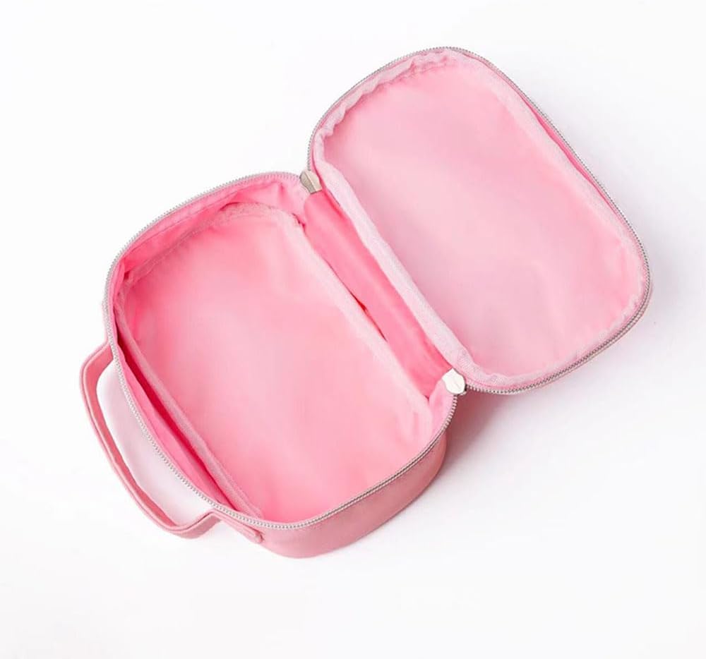 Akutoer Bolsa de cosméticos de dibujos animados con Zippe, Rosado, Kawaii