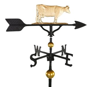 32-inch Weathervane Deluxe con vaca de oro ornamento por Montague productos de Metal 32-inch Weathervane Deluxe con vaca de oro ornamento por Montague productos de Metal